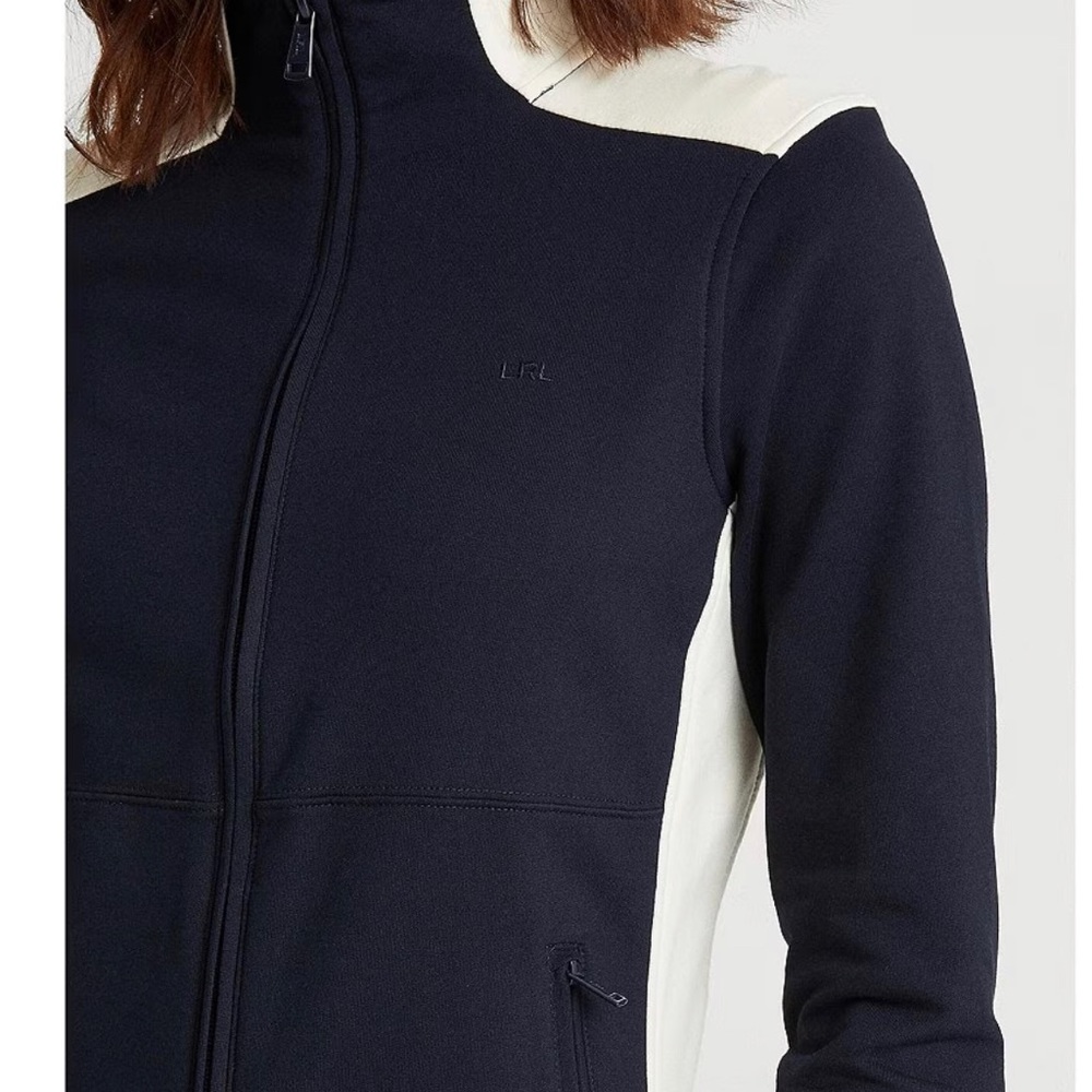 NWT Lauren Ralph Lauren Color Block  Zip Front Cotton Blend Jacket - Picture 4 of 9